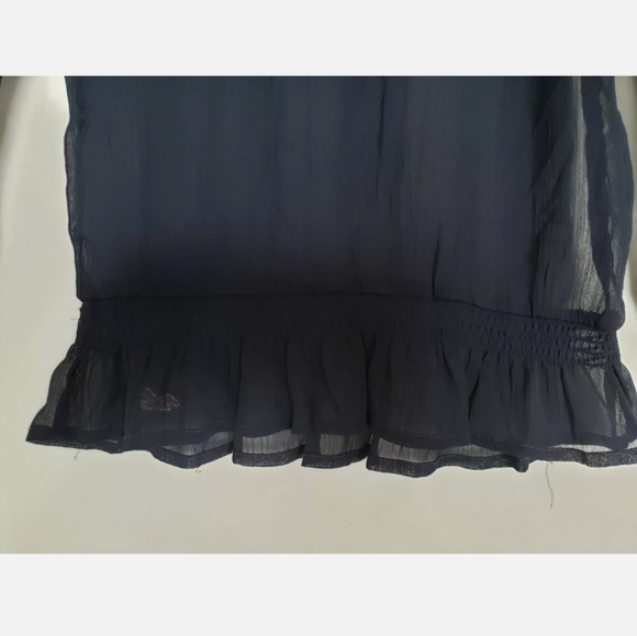 🎉 Hollister sheer navy blue blouse XS - Picture 6 of 8